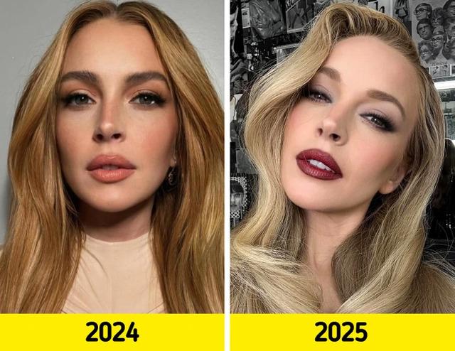 Lindsay shows off her stunning transformation, highlighting her evolving look with each passing year.